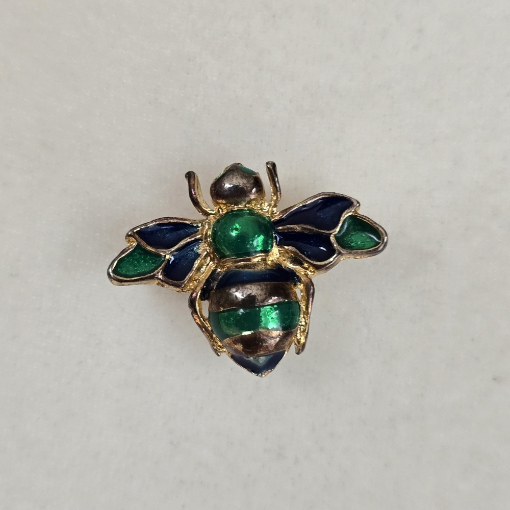 Bee Brooch Gold,Green&Green